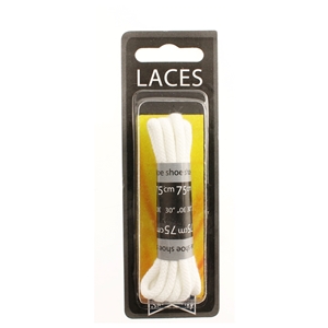 Shoe-String Blister Pack Laces 75cm Cord White (6 Pairs)