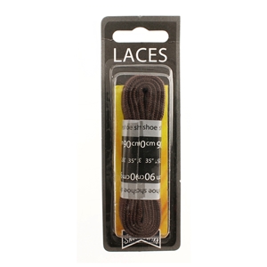 Shoe-String Blister Pack Laces 90cm Flat Brown (6 Pairs)