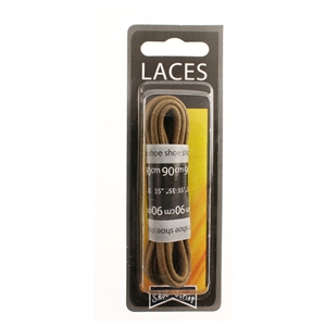 Shoe-String Blister Pack Laces 90cm Chunky Wax Taupe (6 Pairs)