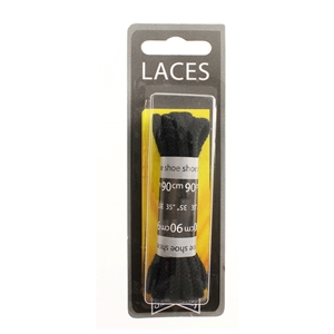 Shoe-String Blister Pack Laces 90cm Cord Black (6 Pairs)