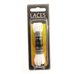 Shoe-String Blister Pack Laces 90cm Cord White (6 Pairs)