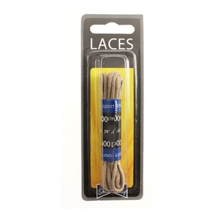 Shoe-String Blister Pack Laces 100cm Round Taupe (6 Pairs)