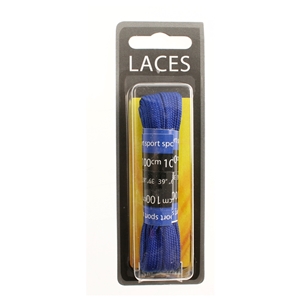 Shoe-String Blister Pack Laces 100cm Flat Cobalt Blue