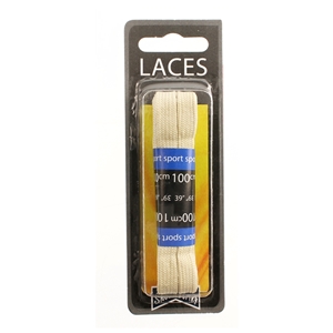 Shoe-String Blister Pack Laces 100cm Flat Stone (6 Pairs)