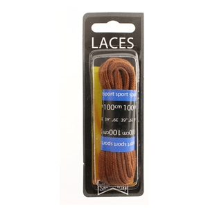 Shoe-String Blister Pack Laces 100cm Flat Tan (6 Pairs)