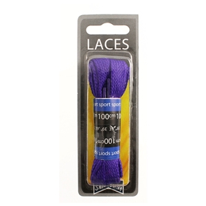 Shoe-String Blister Pack Laces 100cm Block Purple (6 Pairs)