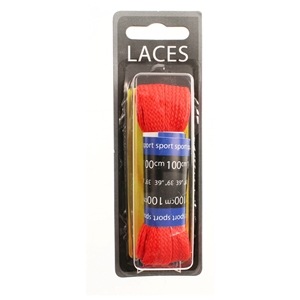 Shoe-String Blister Pack Laces 100cm Block Red (6 Pairs)