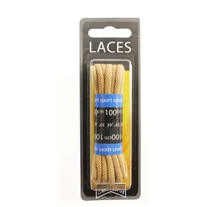 Shoe-String Blister Pack Laces 100cm Cord Beige (6 Pairs)