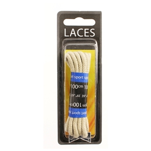 Shoe-String Blister Pack Laces 100cm Cord Stone (6 Pairs)