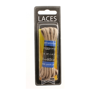Shoe-String Blister Pack Laces 100cm Cord Taupe (6 Pairs)