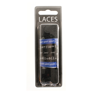 Shoe-String Blister Pack Laces 114cm Supreme, Black (6 Pairs)