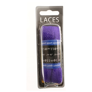 Shoe-String Blister Pack Laces 114cm Supreme, Purple (6 Pairs)