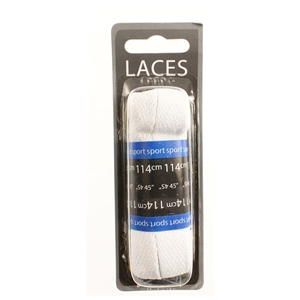 Shoe-String Blister Pack Laces 114cm Supreme, White (6 Pairs)