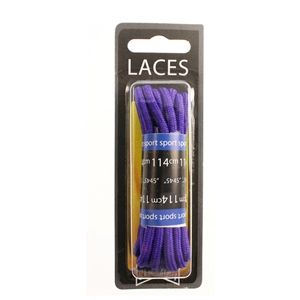 Shoe-String Blister Pack Laces 114cm Fun Cord Purple (6 Pairs)