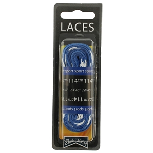Shoe-String Blister Pack Laces 114cm Crazy Cobalt/White (6 Pairs)