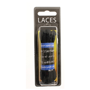 Shoe-String Blister Pack Laces 114cm Oval Sport Black (6 Pairs)