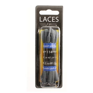 Shoe-String Blister Pack Laces 114cm Oval Sport Grey (6 Pairs)