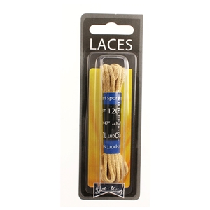 Shoe-String Blister Pack Laces 120cm Round Beige (6 Pairs)