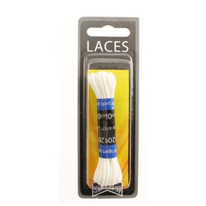 Shoe-String Blister Pack Laces 120cm Round White (6 Pairs)