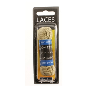 Shoe-String Blister Pack Laces 120cm Flat Taupe (6 Pairs)