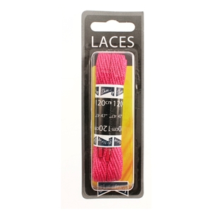 Shoe-String Blister Pack Laces 120cm Fl American 10mm Magenta