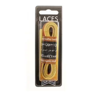 Shoe-String Blister Pack Laces 120cm Leath. Tan (6 Pairs)