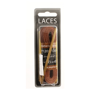 Shoe-String Blister Pack Laces 120cm Leath. Brown Lacing Kit (6 Pairs)