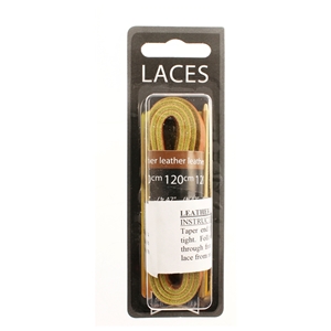 Shoe-String Blister Pack Laces 120cm Leath. Tan Lacing Kit (6 Pairs)
