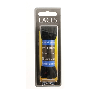 Shoe-String Blister Pack Laces 120cm Cord Black (6 Pairs)