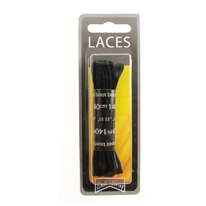 Shoe-String Blister Pack Laces 140cm Round Black (6 Pairs)