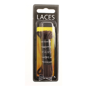 Shoe-String Blister Pack Laces 140cm Round Brown (6 Pairs)