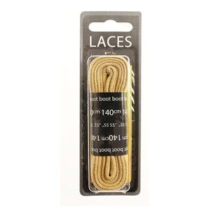 Shoe-String Blister Pack Laces 140cm Flat Beige (6 Pairs)