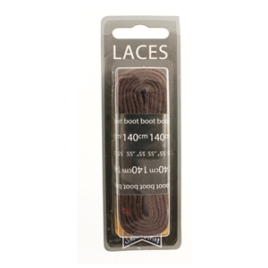 Shoe-String Blister Pack Laces 140cm Flat Brown (6 Pairs)