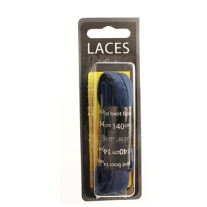 Shoe-String Blister Pack Laces 140cm Flat Navy (6 Pairs)