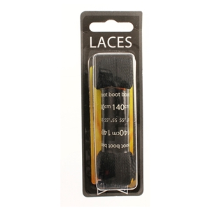 Shoe-String Blister Pack Laces 140cm Block Black (6 Pairs)