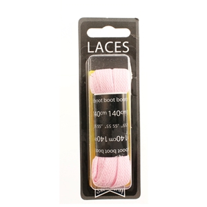 Shoe-String Blister Pack Laces 140cm Block Baby-Pink (6 Pairs)