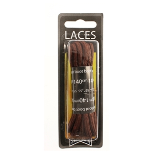Shoe-String Blister Pack Laces 140cm DM Cord Brown (6 Pairs)