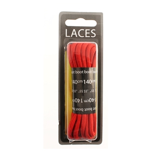 Shoe-String Blister Pack Laces 140cm DM Cord Red (6 Pairs)