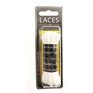 Shoe-String Blister Pack Laces 140cm DM Cord White (6 Pairs)