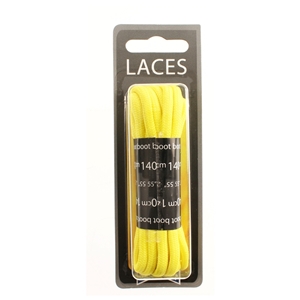 Shoe-String Blister Pack Laces 140cm DM Cord Yellow (6 Pairs)