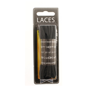 Shoe-String Blister Pack Laces 140cm Polyvelt Black (6 Pairs)