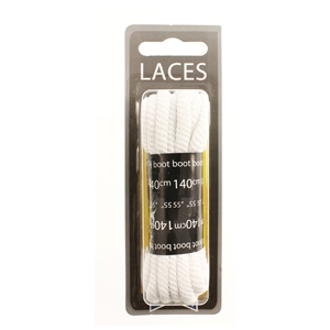 Shoe-String Blister Pack Laces 140cm Polyvelt White (6 Pairs)