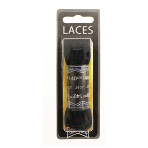 Shoe-String Blister Pack Laces 140cm Cord Black (6 Pairs)