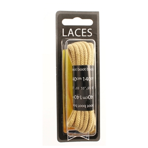 Shoe-String Blister Pack Laces 140cm Cord Beige (6 Pairs)