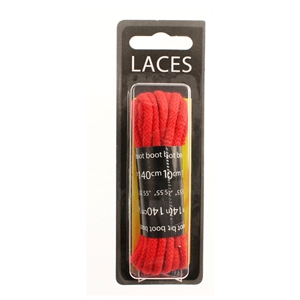 Shoe-String Blister Pack Laces 140cm Cord Red (6 Pairs)