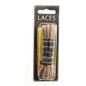 Shoe-String Blister Pack Laces 140cm Cord Taupe (6 Pairs)
