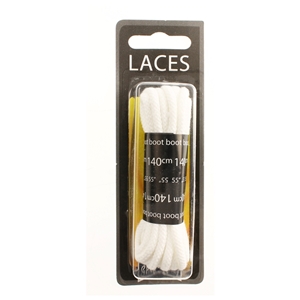 Shoe-String Blister Pack Laces 140cm Cord White (6 Pairs)