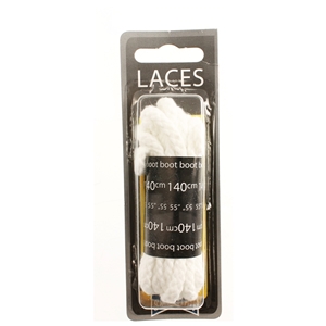 Shoe-String Blister Pack Laces 140cm Heavy Cord White (6 Pairs)