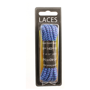 Shoe-String Blister Pack Laces 150cm Hiking Aqua/Purple (6 Pairs)