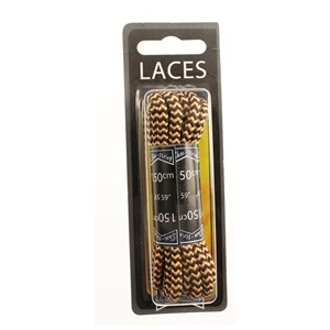Shoe-String Blister Pack Laces 150cm Hiking Brown/Beige (6 Pairs)